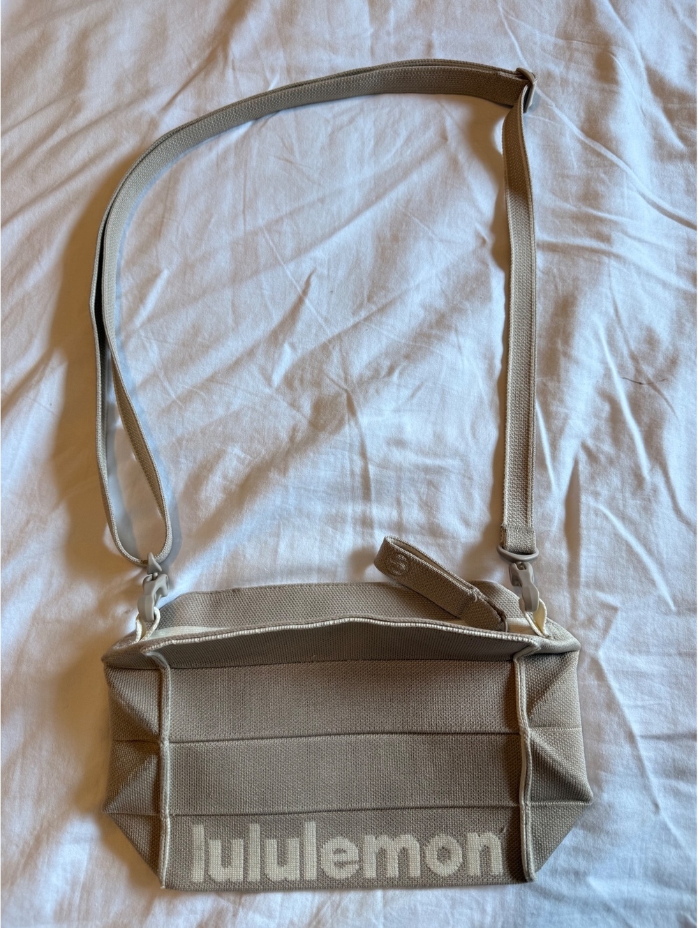 Lululemon fold it crossbody bag purse beige tan cream